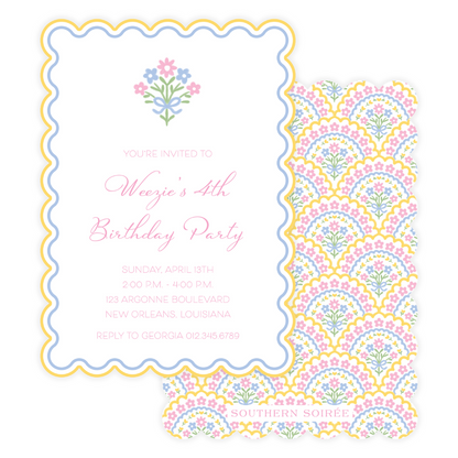 Oh Happy Day Scallop Invitation