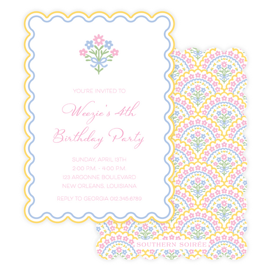 Oh Happy Day Scallop Invitation