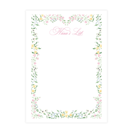 Pink and Yellow Floral Frame Notepad