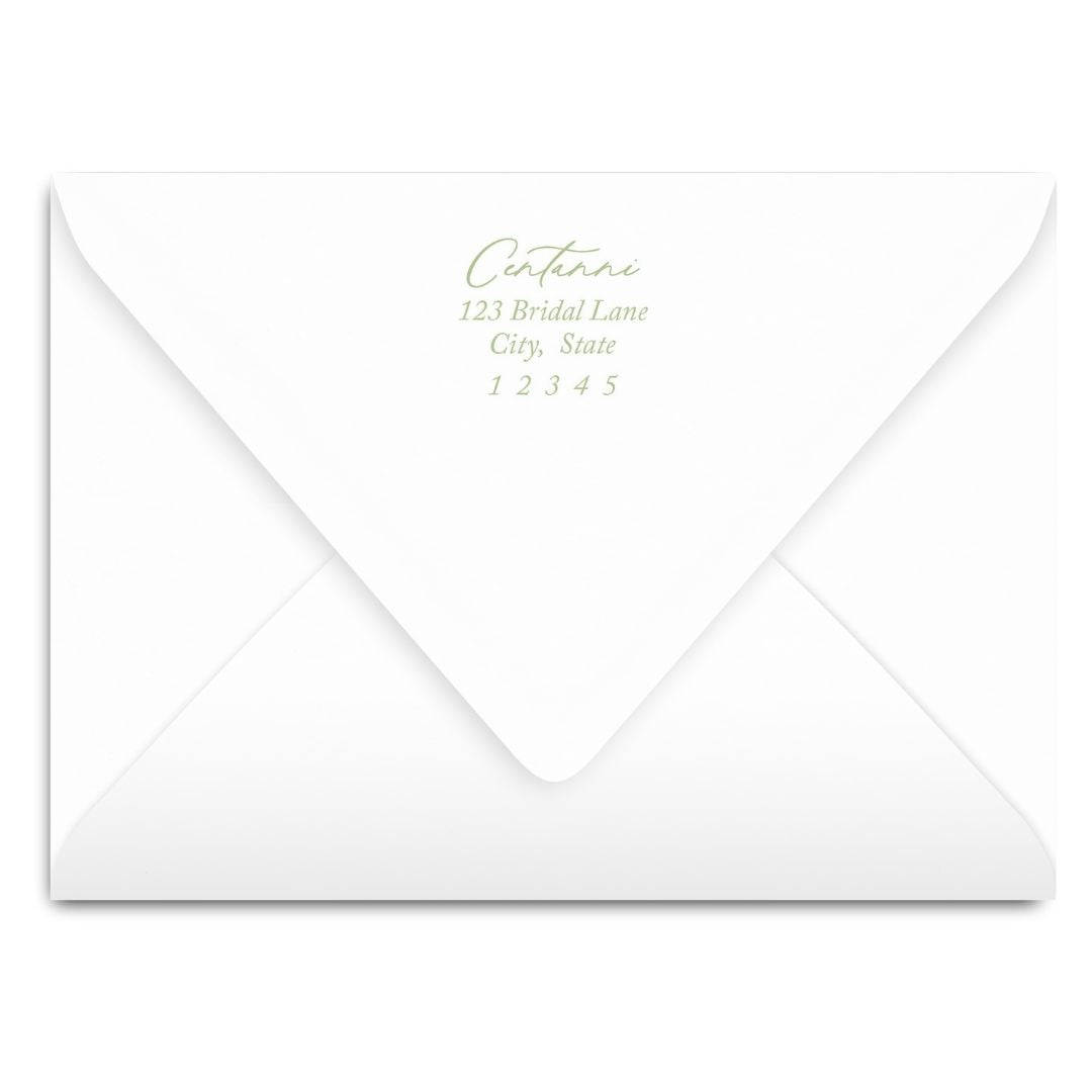 White Floral with Greenery Frame Invitation