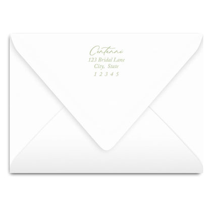 White Floral with Greenery Frame Invitation