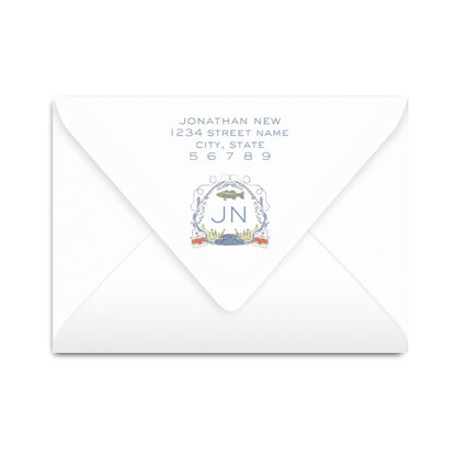 Gone Fishing Crest Notecard