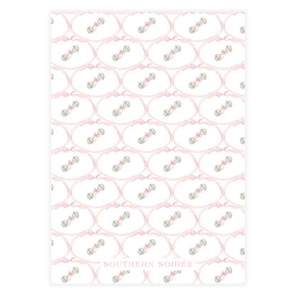 Heirloom Moments Pink Rattle Invitation
