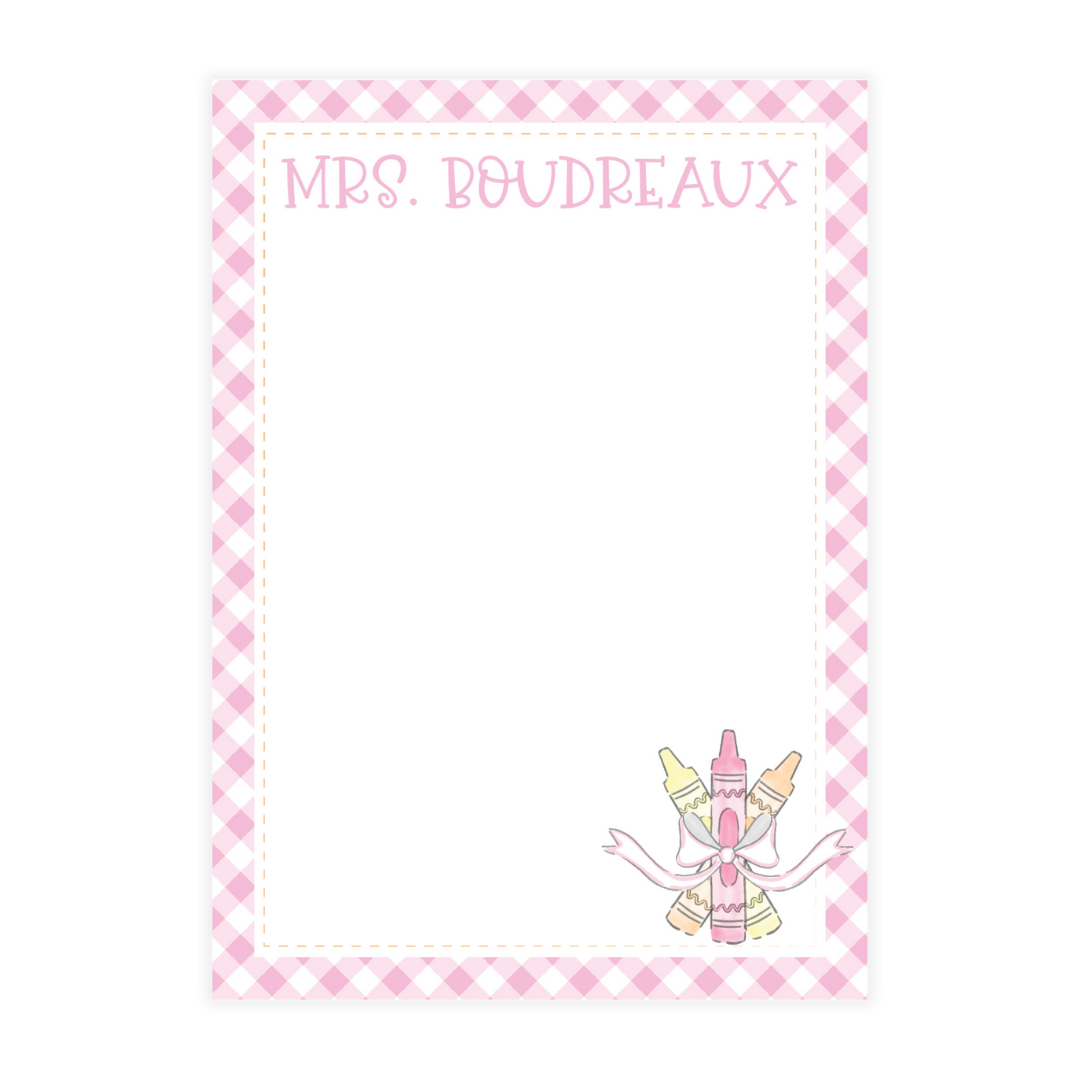 Pastel Crayon Bouquet Notepad