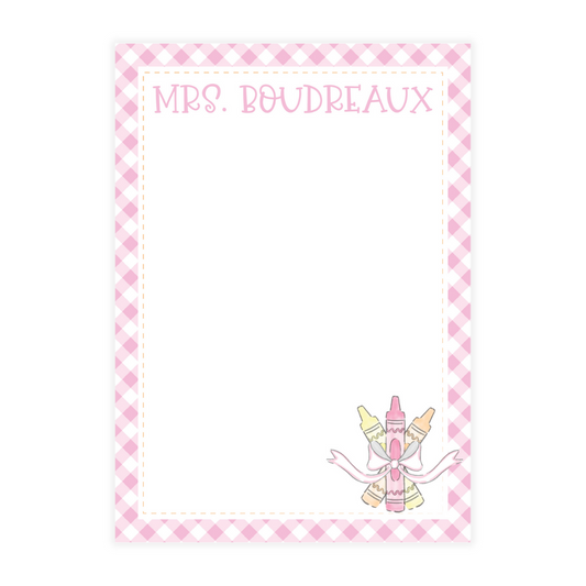 Pastel Crayon Bouquet Notepad