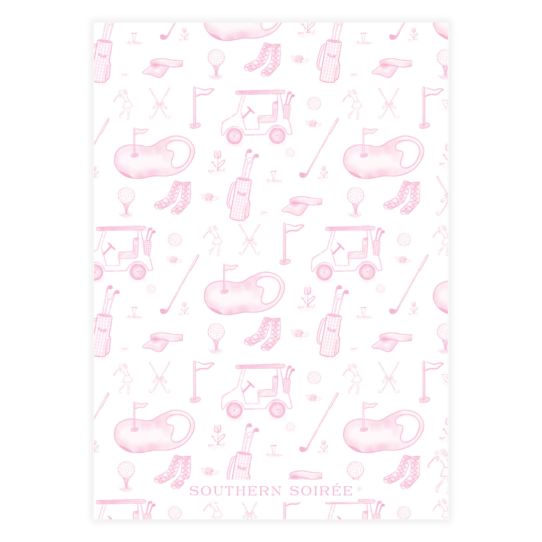 Golf Toile Pink Invitation