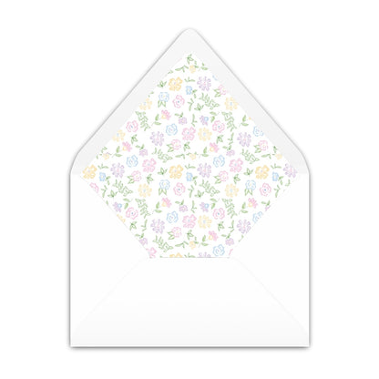Ditsy Pastel Floral Wreath Notecard
