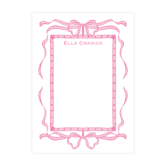 Pink Bows and Ribbons Frame Notepad