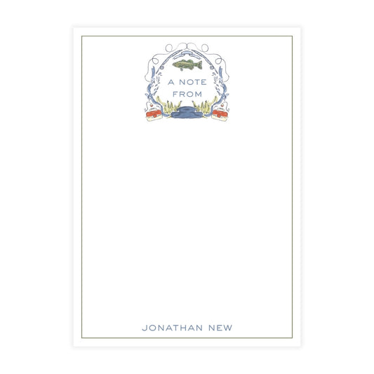 Gone Fishing Crest "A Note From" Notepad