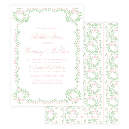 Chinoiserie Pink Block Invitation