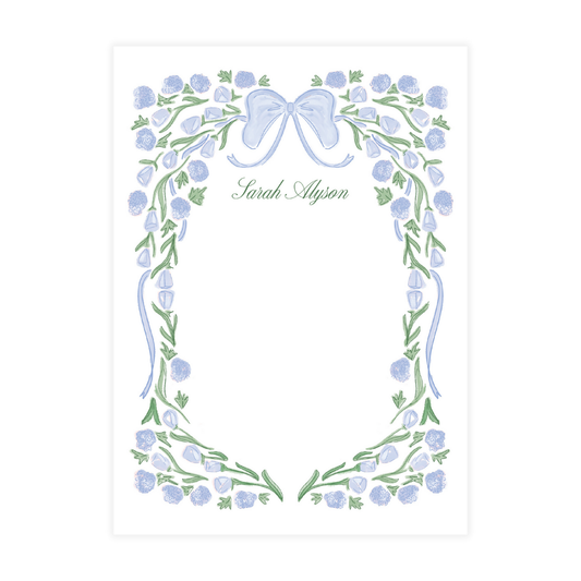 Blue Bows and Florals Frame Notepad