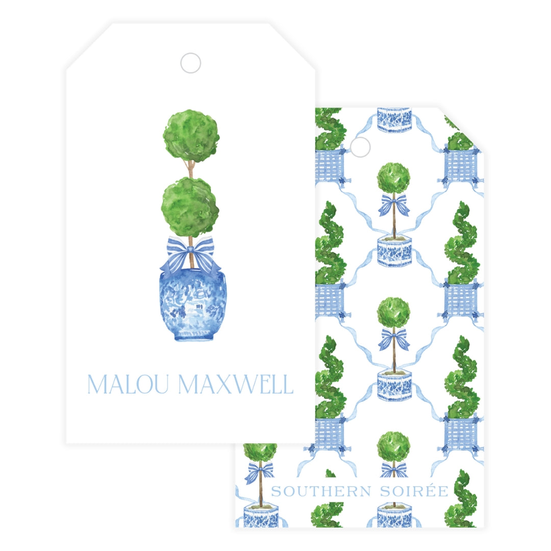 Blue Topiary Gift Tag