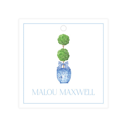 Blue Topiary Gift Tag