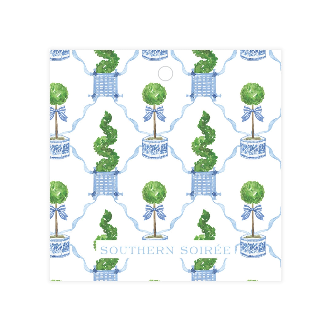 Blue Topiary Gift Tag