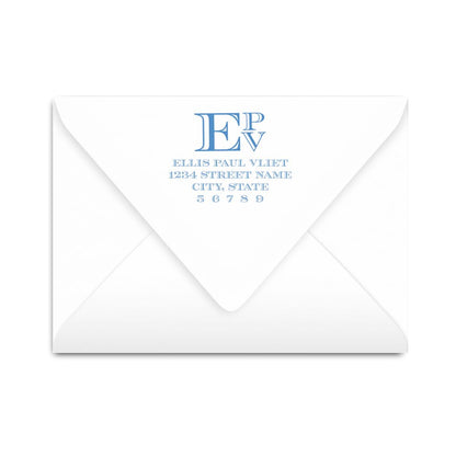 Engraved Stacked Monogram Notecard