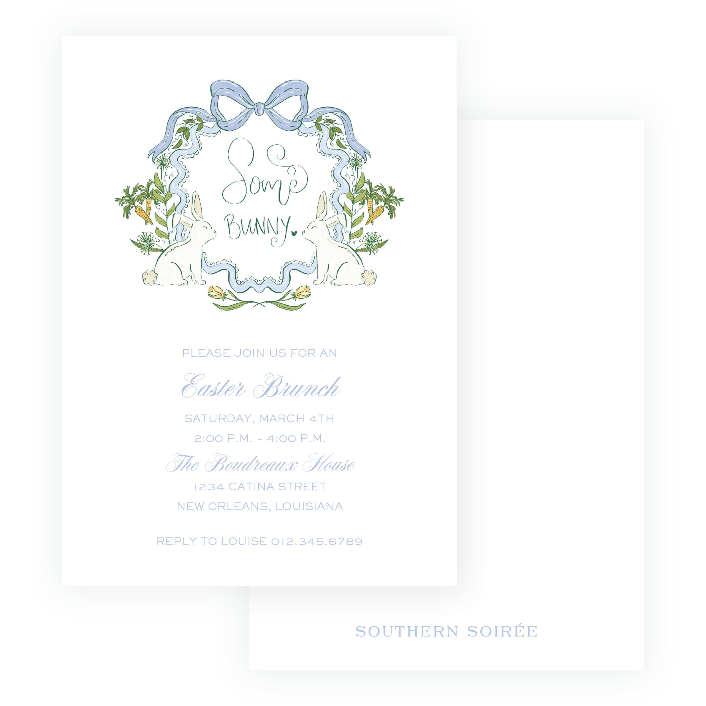 Some Bunny Blue Crest Invitation