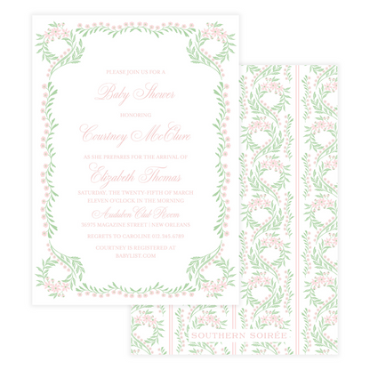 Chinoiserie Pink Block Invitation