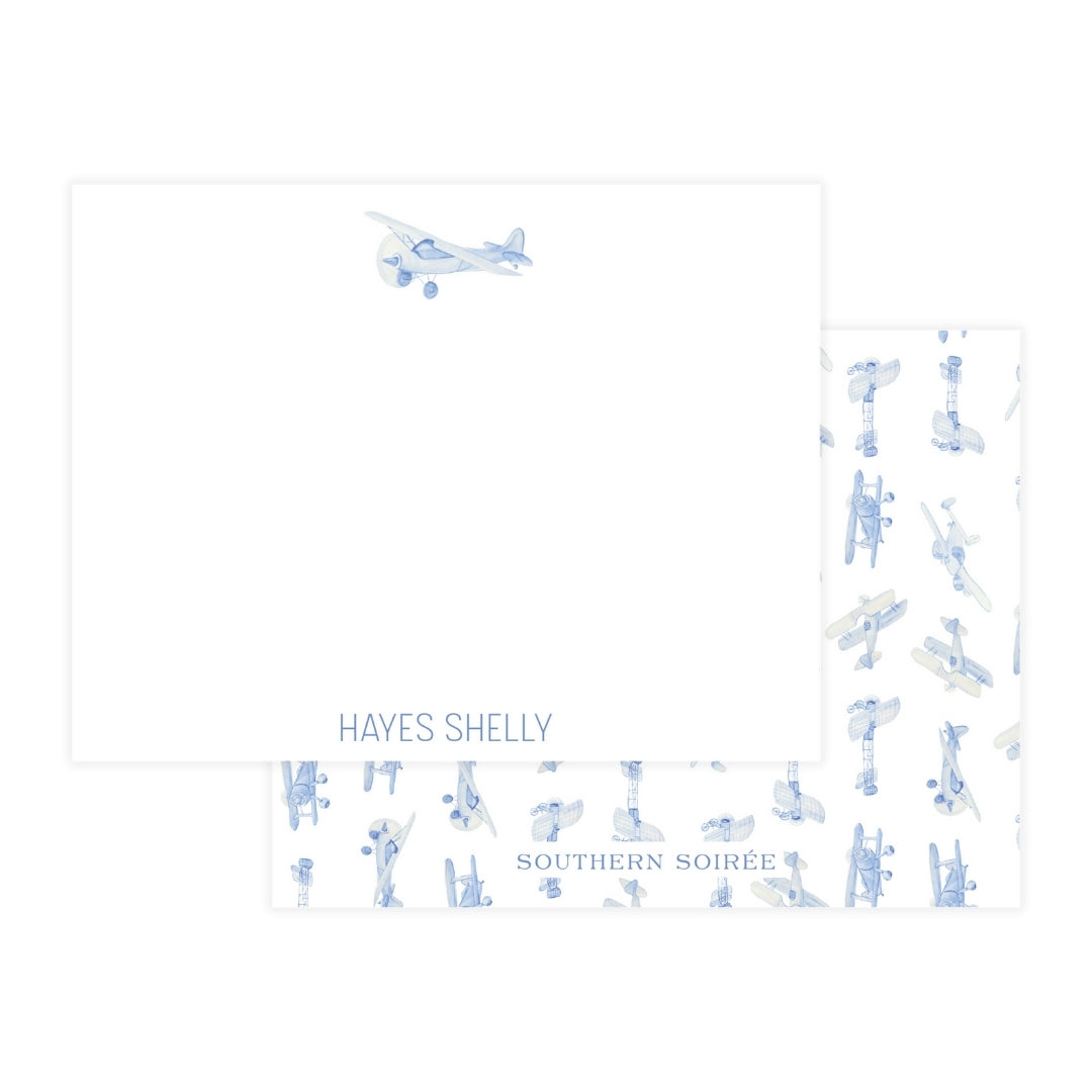 Watercolor Airplane Notecard
