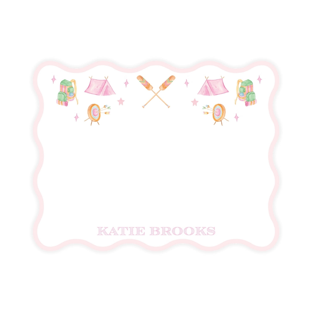 Glamping Girl Wavy Notecard