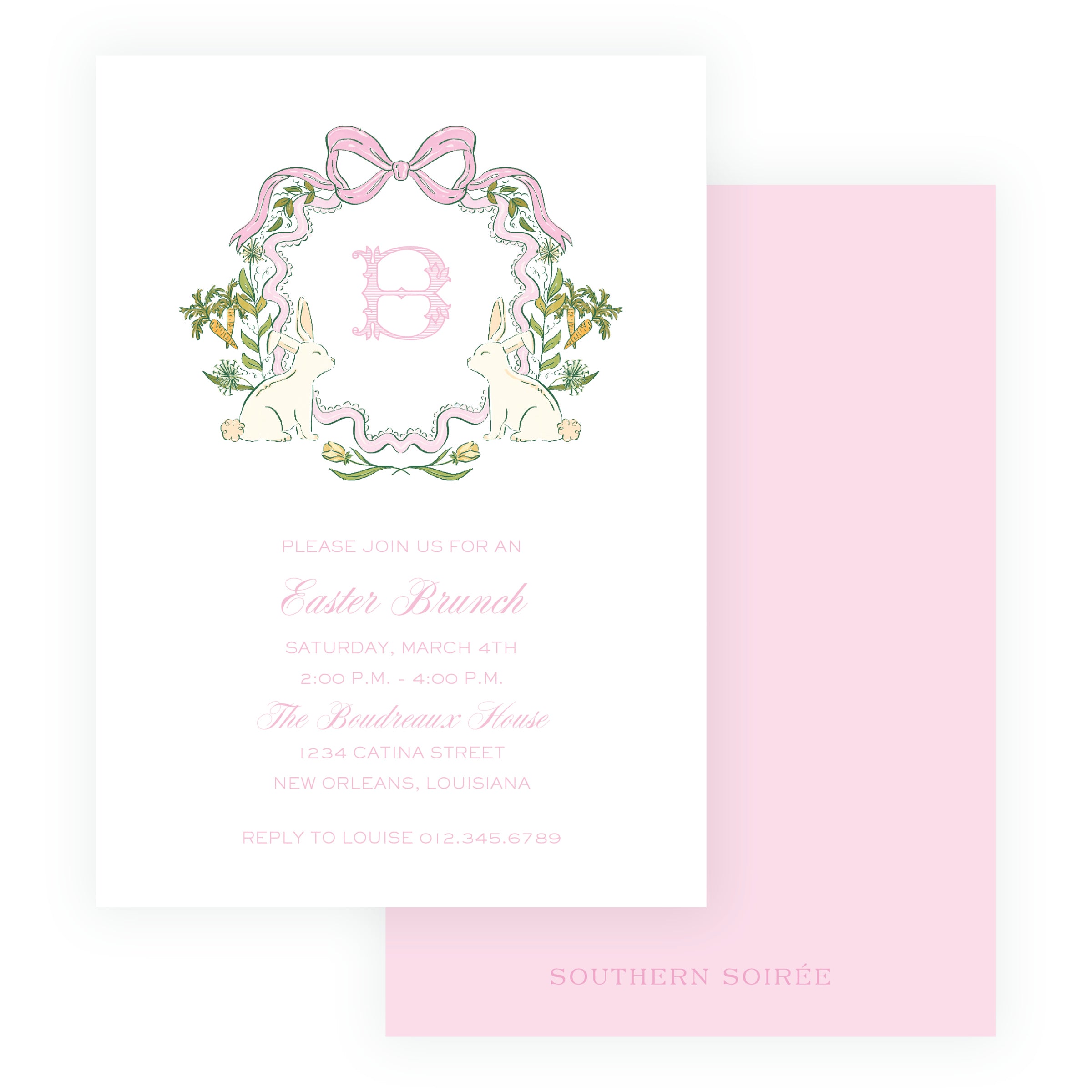 Some Bunny Pink Crest Invitation