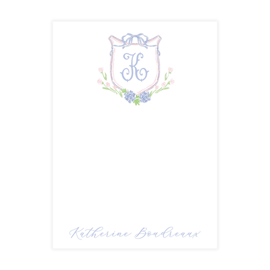 Blue Magnolias Crest Notepad