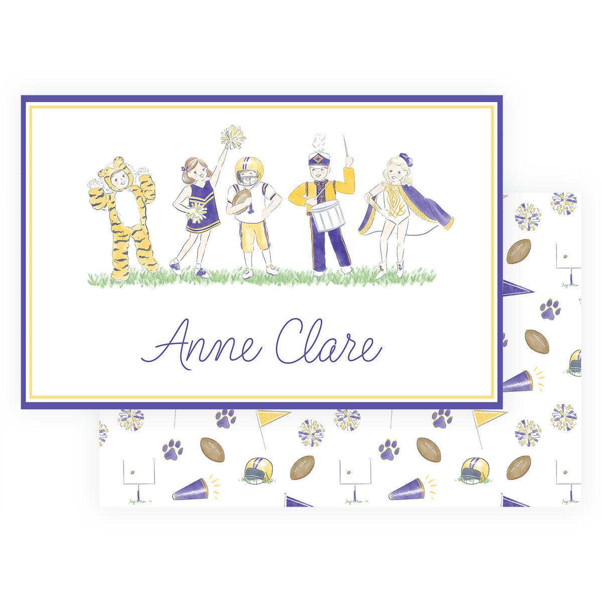 Purple & Gold Game Day Personalized Script Placemat