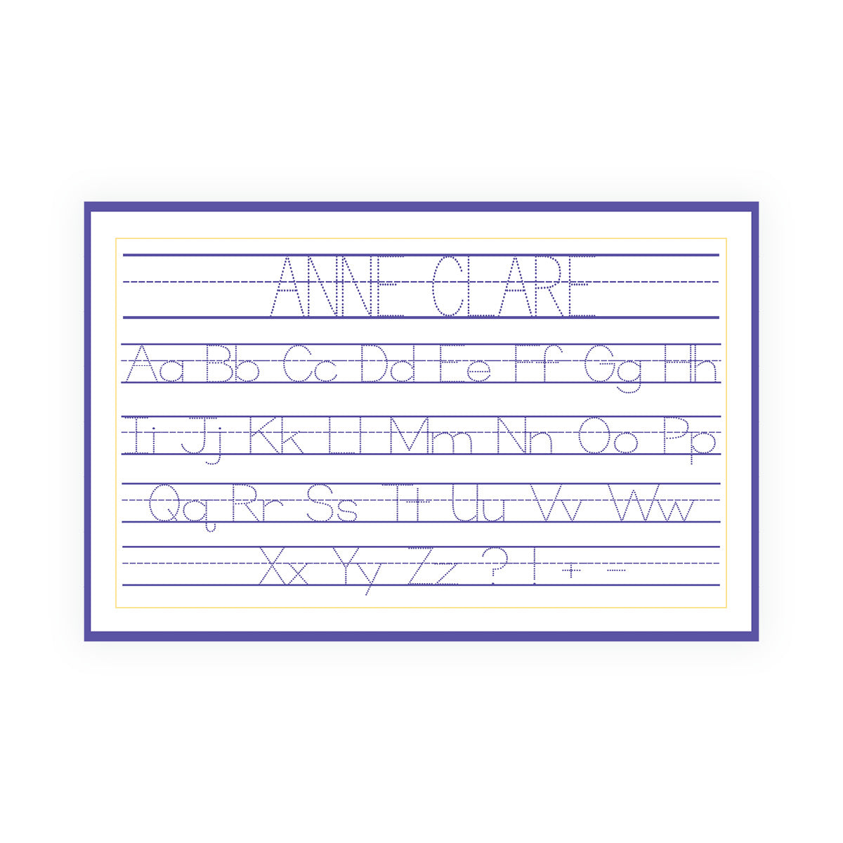 Purple & Gold Game Day Personalized Script Placemat