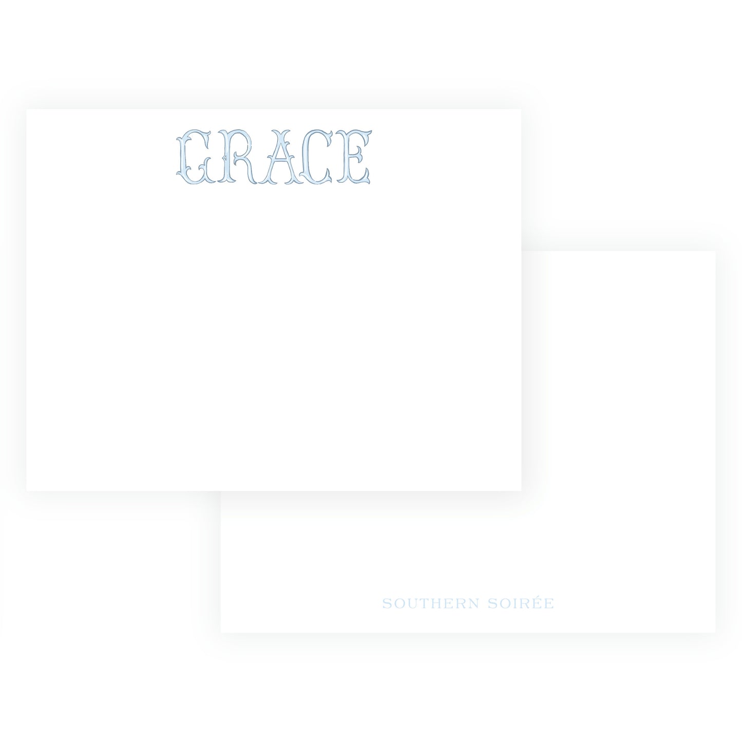 The Bloomed Letter Blue Notecard
