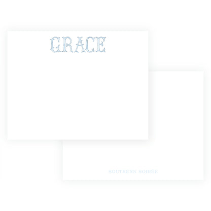 The Bloomed Letter Blue Notecard
