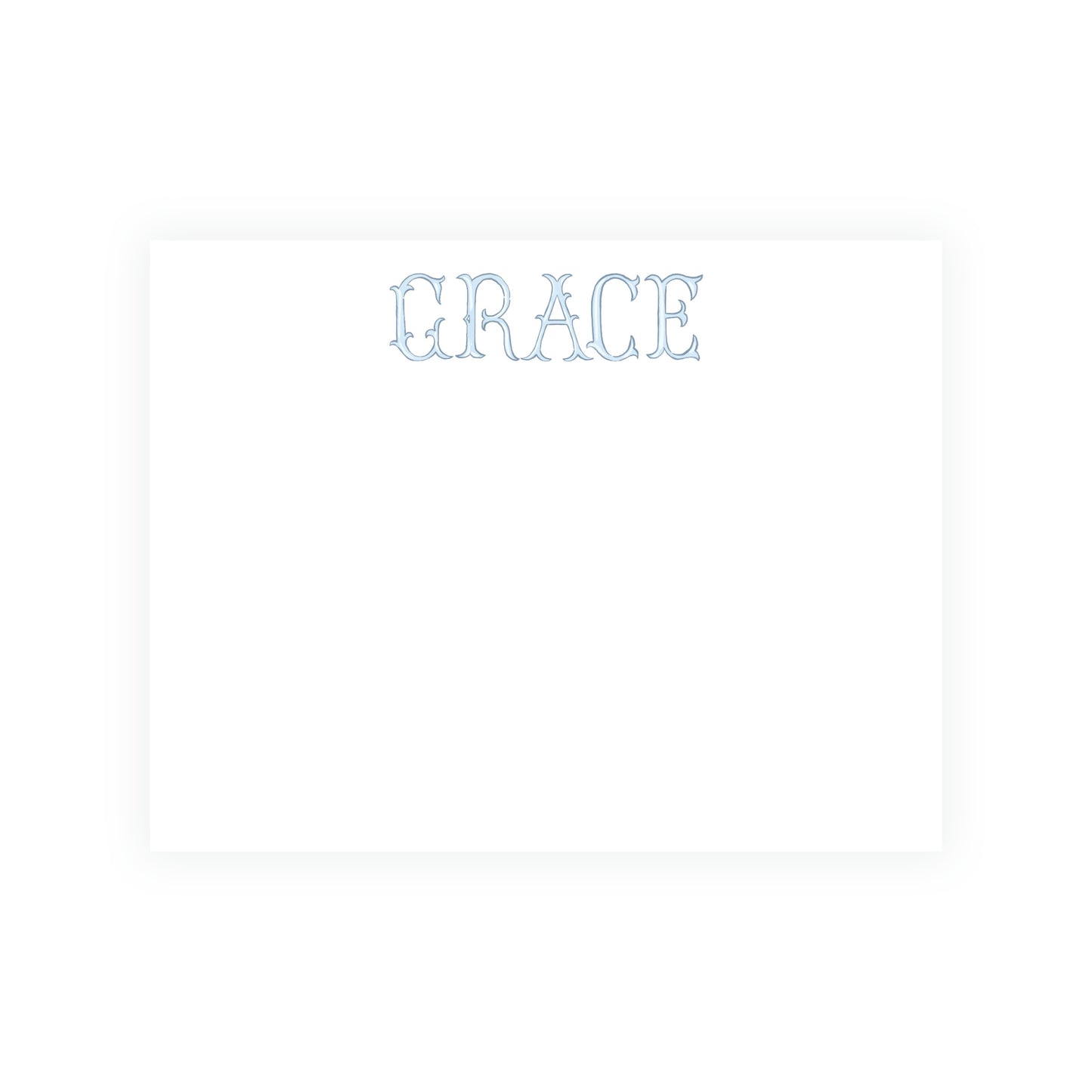 The Bloomed Letter Blue Notecard