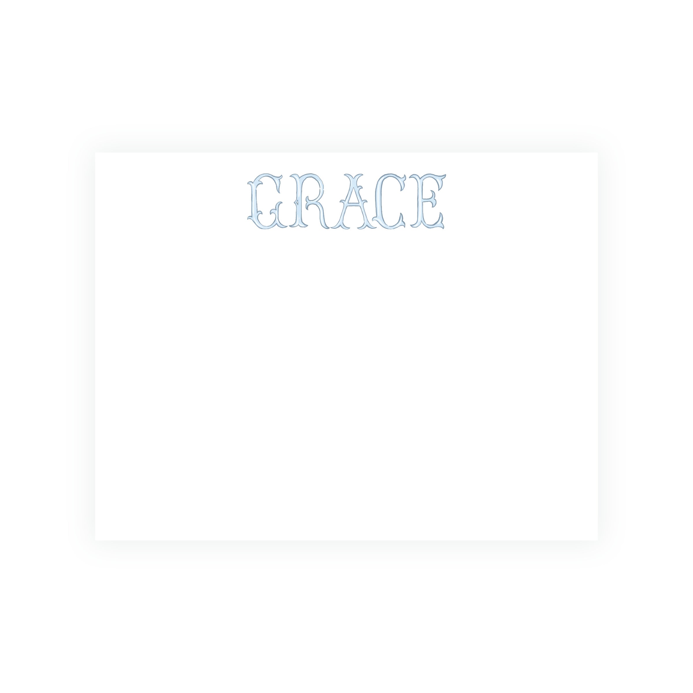 The Bloomed Letter Blue Notecard
