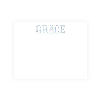 The Bloomed Letter Blue Notecard