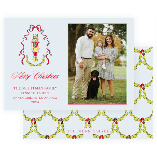 Holly Nutcracker Blue Landscape