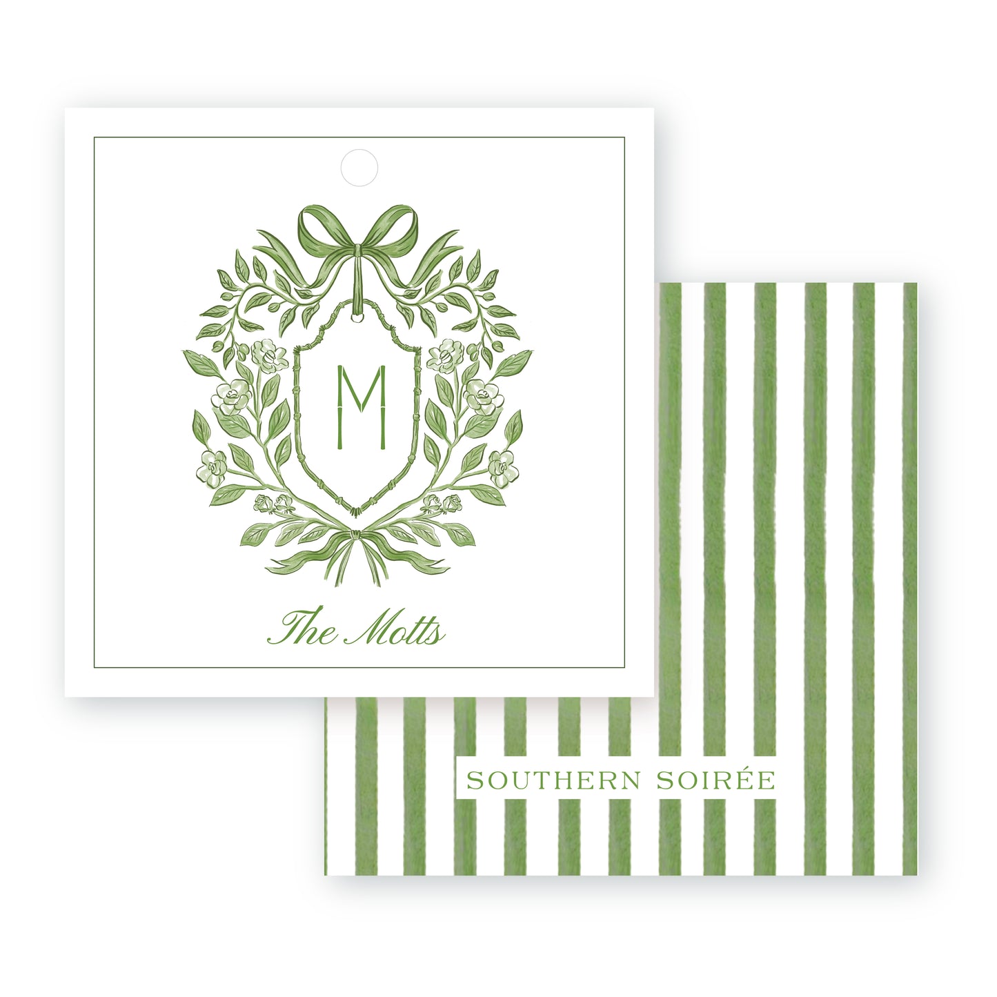 Botanical Ribbon Gift Tag Square