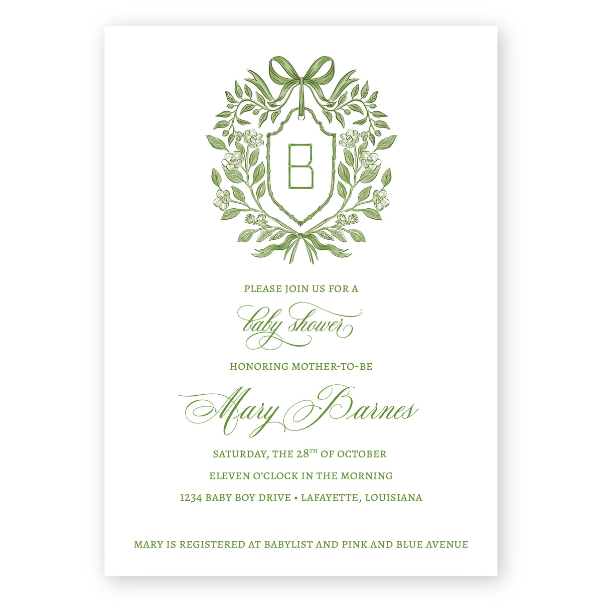 Botanical Ribbon Invitation
