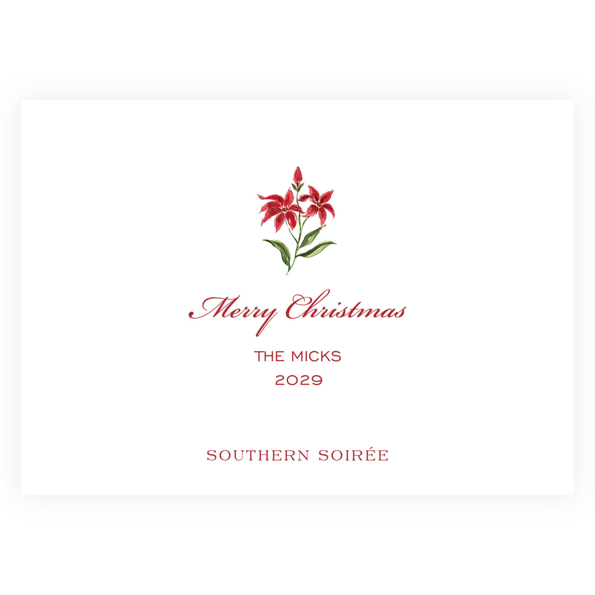 Decked in Garland – Holiday Chintz Landscape Personalized Christmas Photo Card
