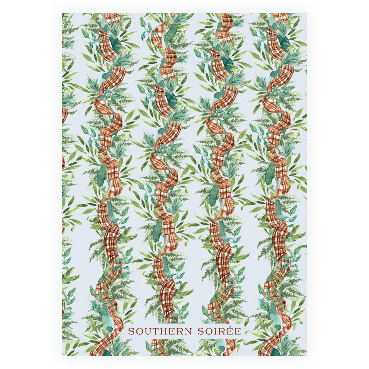Woodland Christmas Evergreen Frame Personalized Christmas Photo Card
