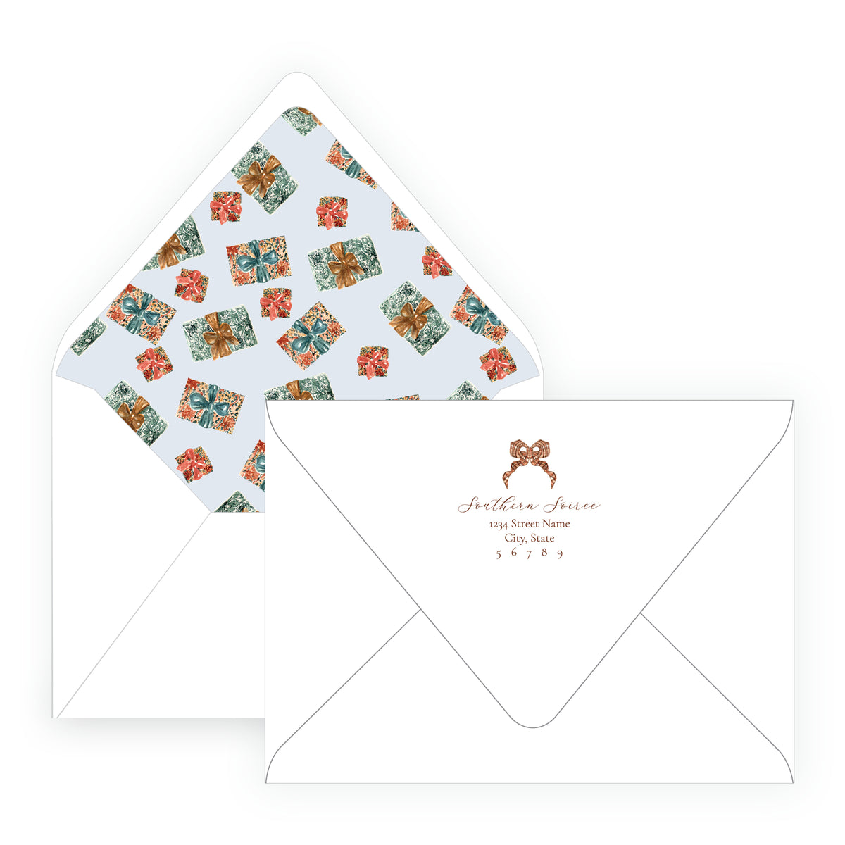 Woodland Christmas Tree Personalized Christmas Photo Card