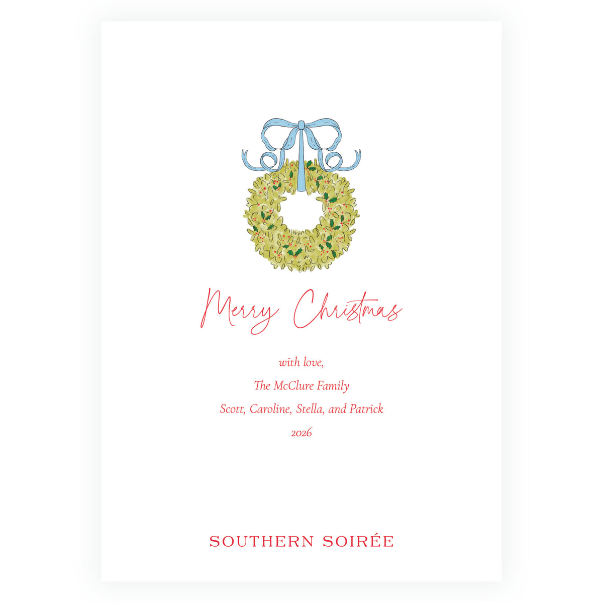 Christmas Boxwood Full Photo Personalized Christmas Card