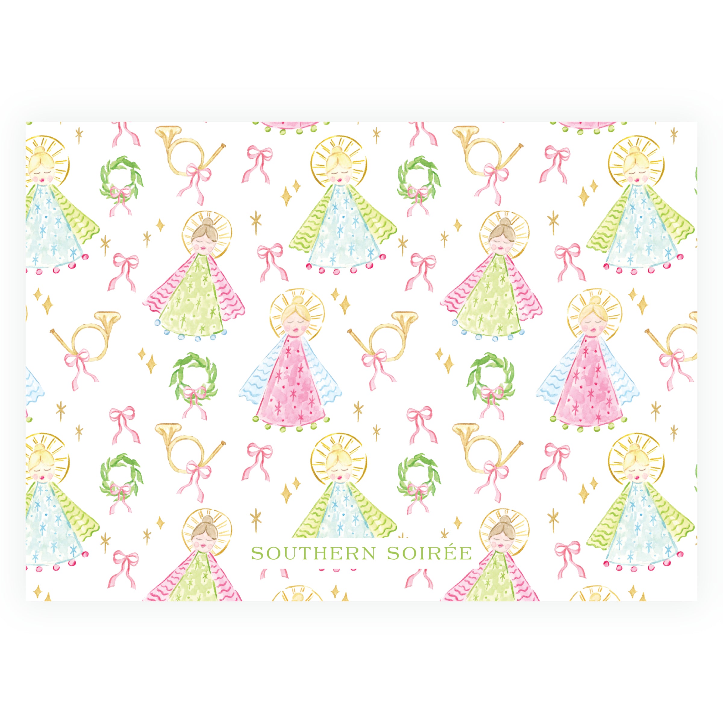Green Holy Night Angels Landscape