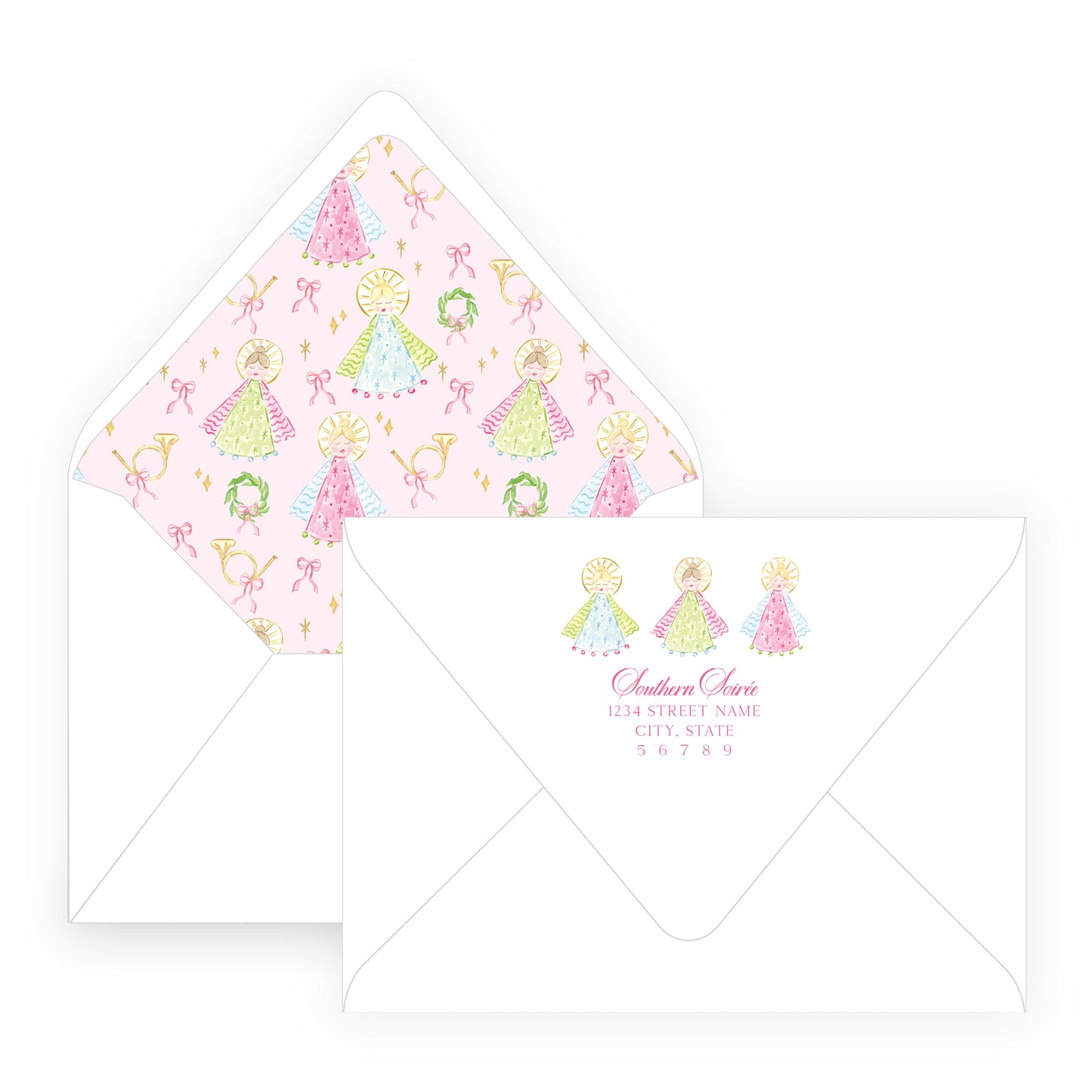 Pink on Pink Holy Night Angels Landscape