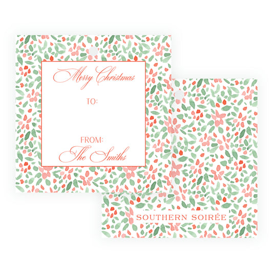 Painterly Festive Square Gift Tag
