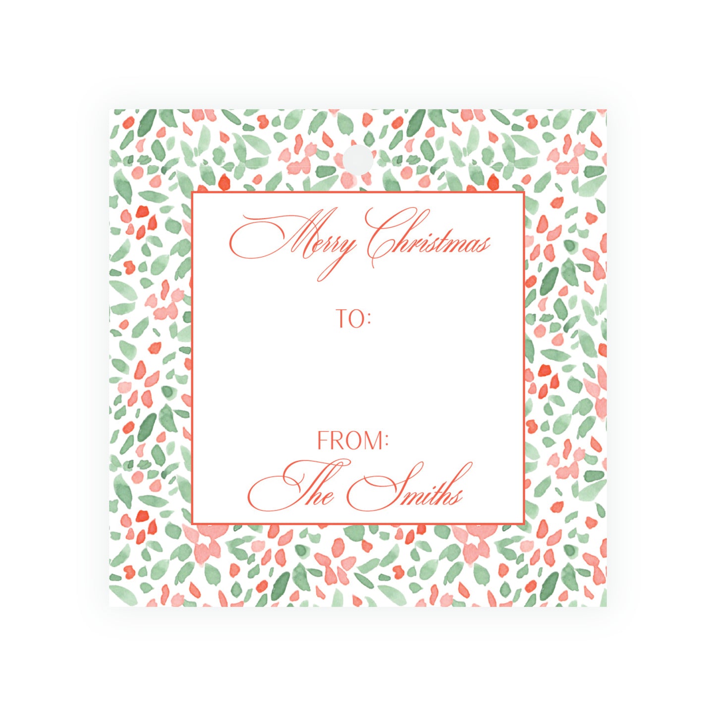 Painterly Festive Square Gift Tag