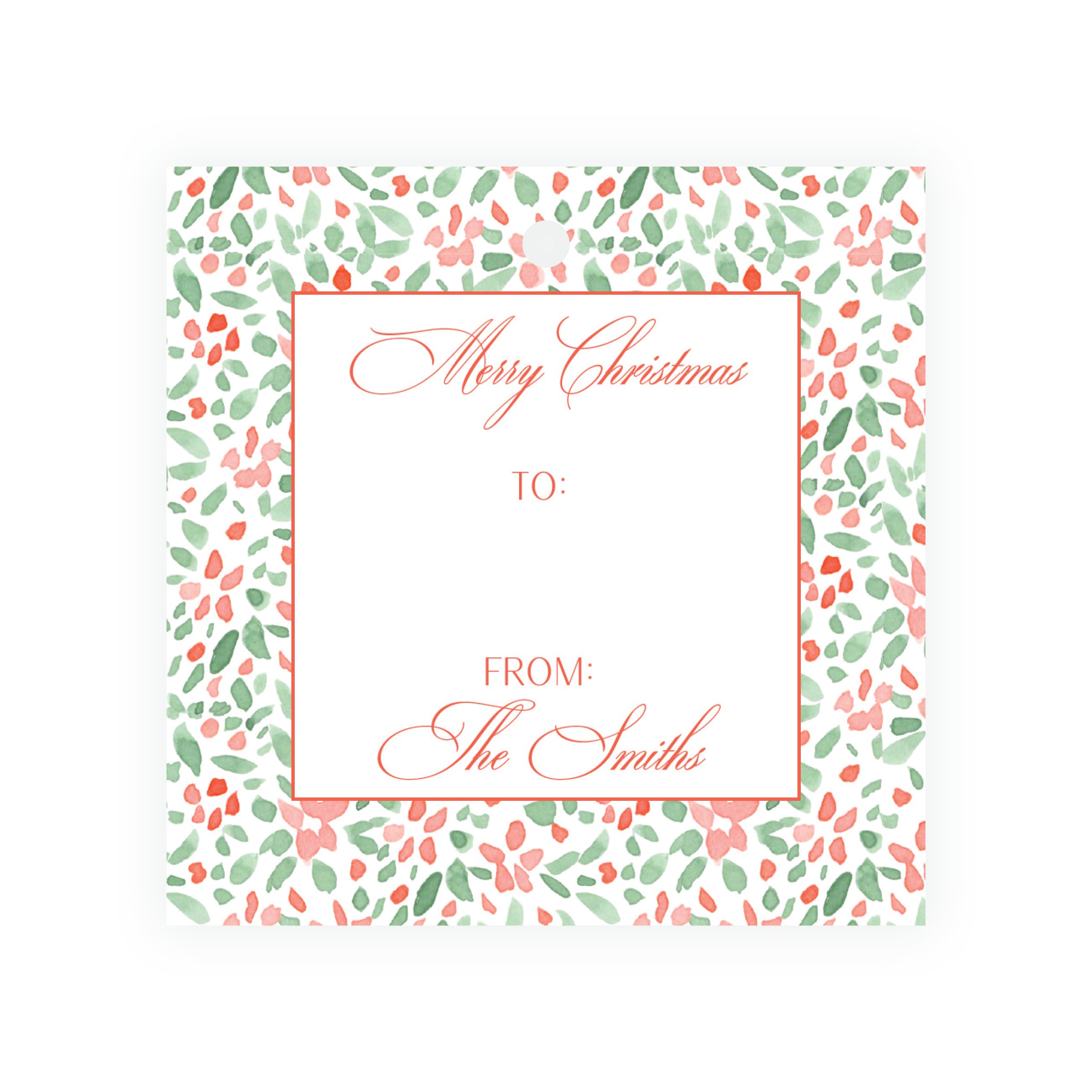 Painterly Festive Square Gift Tag