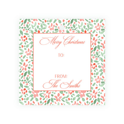 Painterly Festive Square Gift Tag