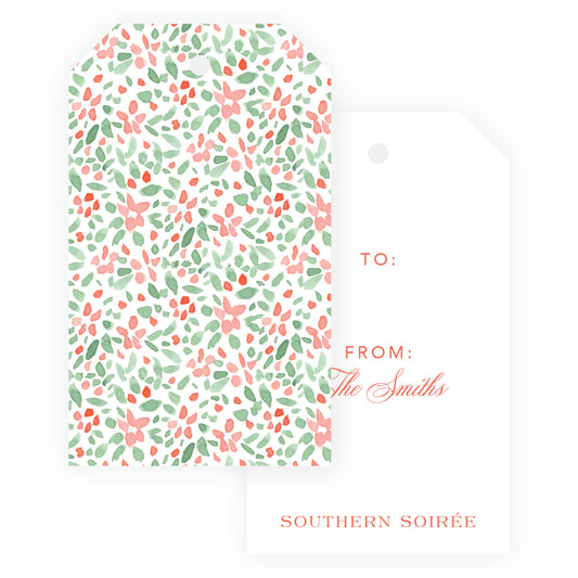 Painterly Festive Pattern Front Gift Tag