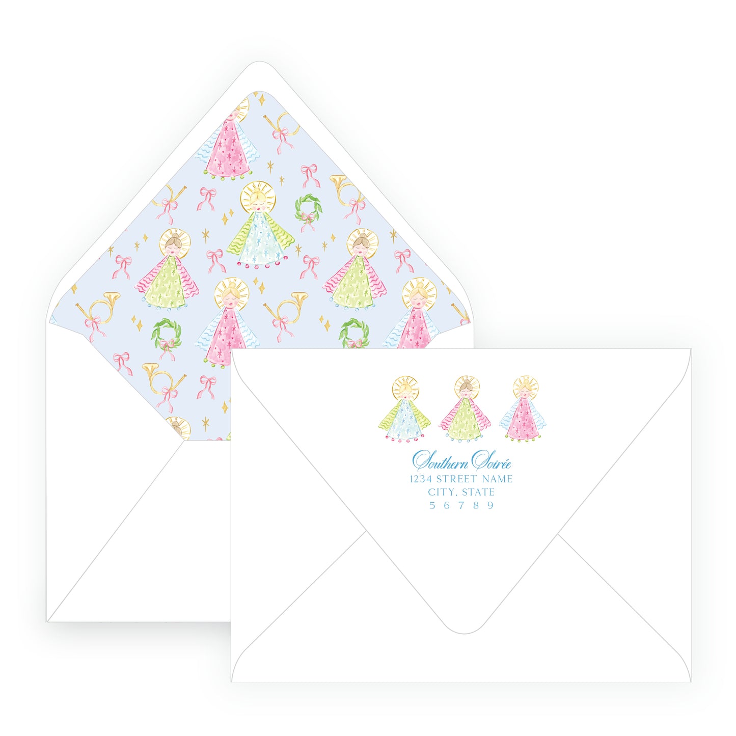 Blue on Blue Holy Night Angels Landscape