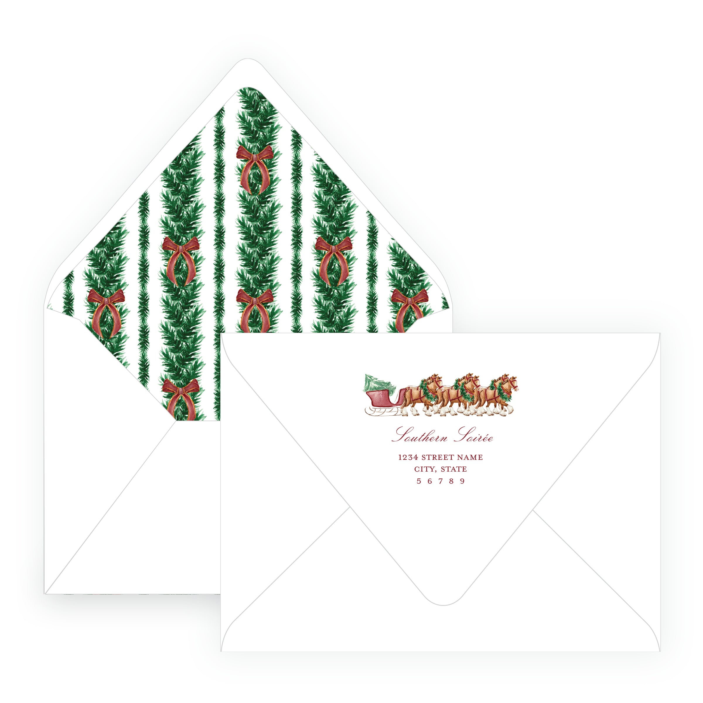 Jingle Bells and Clydesdales Bow Full Frame