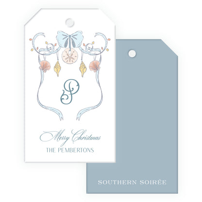 Coastal Christmas Crest Gift Tag