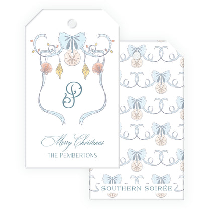 Coastal Christmas Crest Gift Tag